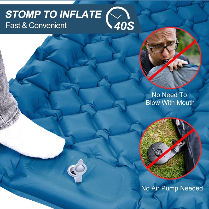 NHOWIN Self-Inflating Camping Mat 9CM Portable Ultralight Inflatable Sleeping Mat
