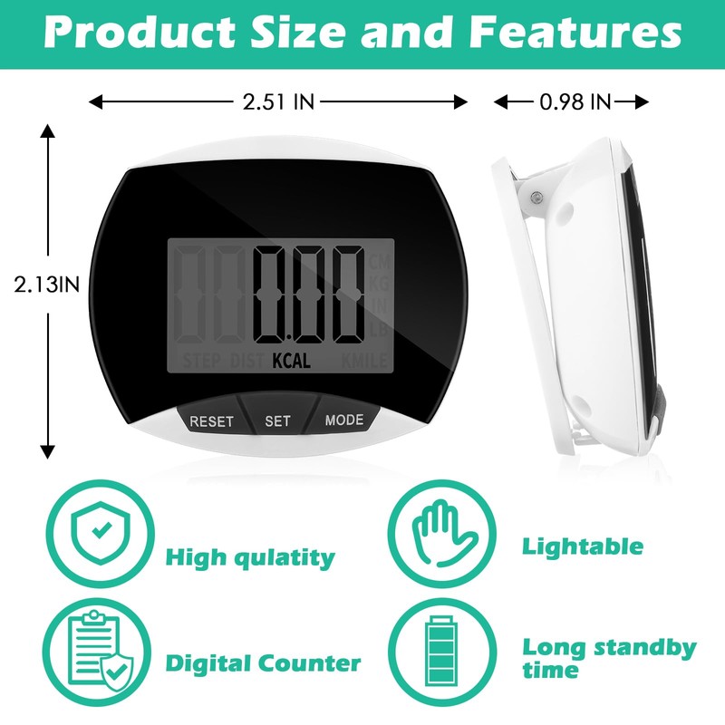 Copkim 24 Pcs Pedometer for Walking Bulk LCD Step Counter