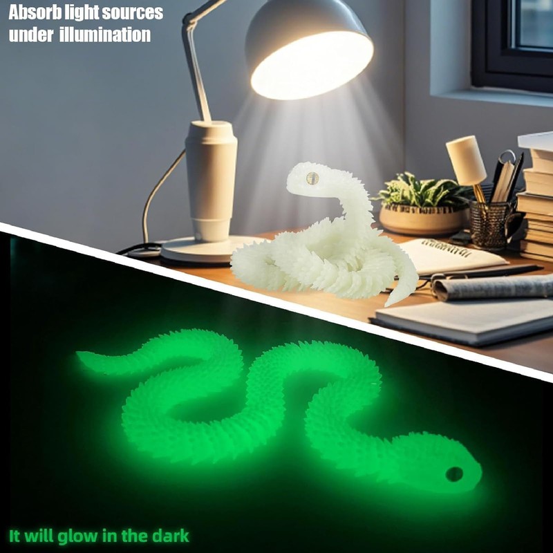 GETFACAI 2 PCS 3D Printed Snake, 3D Snake, Fidget Snake,