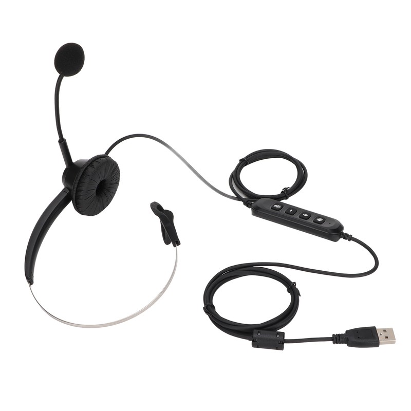 H360‑USB‑3 Telephone Headset Black Volume Adjustment Mute Single Sided Earphone