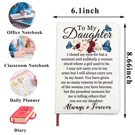 PLITI To My Daughter Inspirational Journal Notebook From Mom Dad Daughter Graduation Gift Proud Of Daughter Gift (To My Daughter closed JNCA)