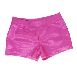 Girls Dance Short Gymnastics Athletic Shorts Sparkle Glitter Tumbling Bottoms (Rose red, 110)