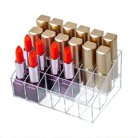 TACYKIBD Lipstick Organiser Lipstick Holder Lipstick Storage Lipstick Holder Cosmetic Organiser Make Up Organiser Acrylic Transparent Lipstick Stand (24 Seats)