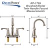 RecPro RV Bathroom Faucet Tall Spout Brushed Nickel with Drain