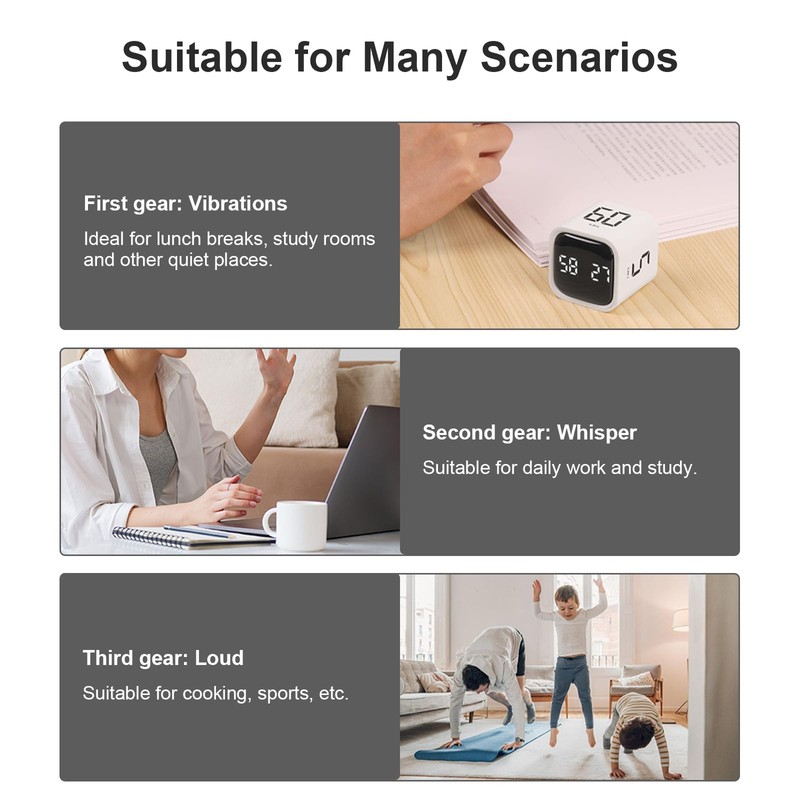 Cube Timer Gravity Sensor Timer Exercise Timer Vibration and Mute