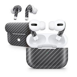 DesignSkinz - Compatible with AirPods Pro 2 - Skin Decal Protective Scratch Resistant Vinyl Wrap - Textured Black Carbon Fiber