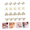 WOONEKY Unique Bow Nail Charms 20pcs Rhinestone Pearl Bow Nail
