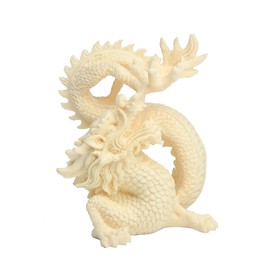 Chinese Dragon Figurine, Statue - White Dragon With Base and Stand for Crystal Sphere