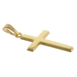 trendor Cross Gold 333 with Gold-Plated Venetian Chain Women's Necklace, Gold Pendant, Cross Pendant Made of Real Gold, Elegant Gift 08500, Gold