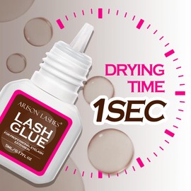 Eyelash Extension Color Glue 1 S Dry Waterproof Strong Bond for Eyelash Extensions Lash Adhesive for Lash Extensions 3-5 Weeks Retention(Purple-5ml)