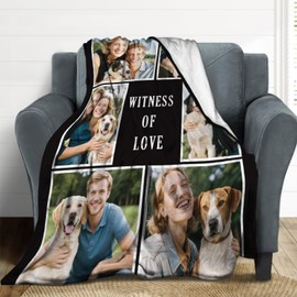 Hybedora Customized Dog Blanket with Photos, Custom Pet Name Blanket, Dog Gifts for Pet Lovers Suitable for All Seasons