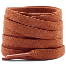 YFINE Flat Waxed Shoe Laces: Sneakers Shoelaces for Men&Women Boot - 2 Pair, 09 Red Brown, 47 Inch (120CM)