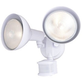 VAXCEL White Motion Sensor Dusk to Dawn Outdoor Security Flood Light - 180 Degree Range - 70 Ft.