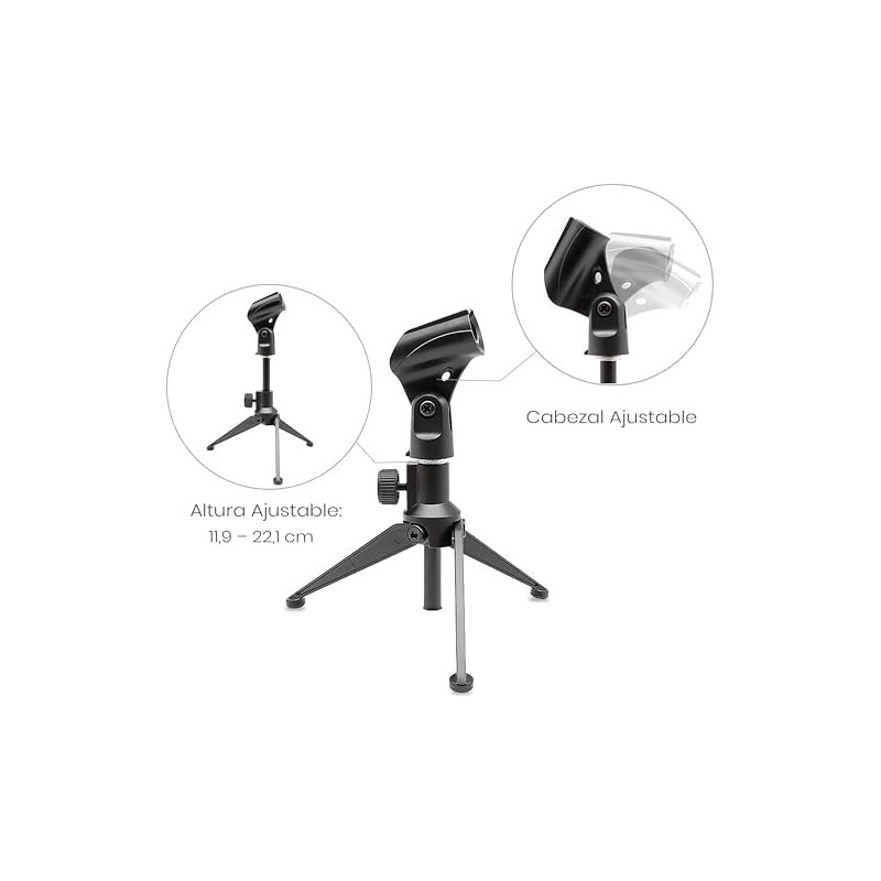 Pyle soporte para micrófono de escritorio - tripie ajustable en