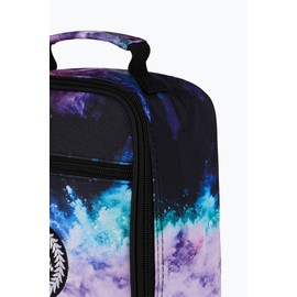 hype Girls Lunch Box, Black and Purple Dust Iconic Style, School Bag for Kids, Stylish Lunch Bag with Bottle Holder, 3 Storage Compartments, Inside Thermal Lining & Grab Handle