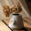 AmeliaHome Lusitano Ceramic Flower Pot Flower Pattern Cream
