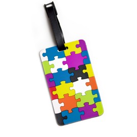 HAUPTSTADTKOFFER Kofferschild, Namensschild, Kofferanhänger ?Puzzle? Luggage Tag, 10 cm, Multicolour (Puzzle)