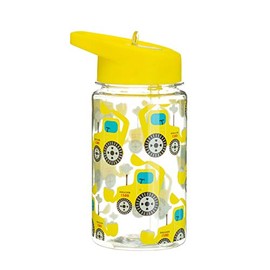 Sass & Belle Digger Bottle – 400ml Yellow Reusable BPA-Free with Foldable Straw Lid, Fun Construction Truck Design, Boys Water Bottle, Dishwasher Safe Kids Water Bottle for School & Travel