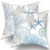 Sweetshow Nautical Coastal Throw Pillow Covers 12x12 Inch Summer Ocean