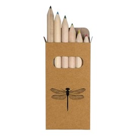 Azeeda 6 x 'Dragonfly Top View' Short 85mm Pencils/Coloured Pencil Set (PE00068828)
