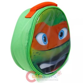 TMNT Michelangelo School Lunch Box Mike Face Die Cut Insulated Snack Bag