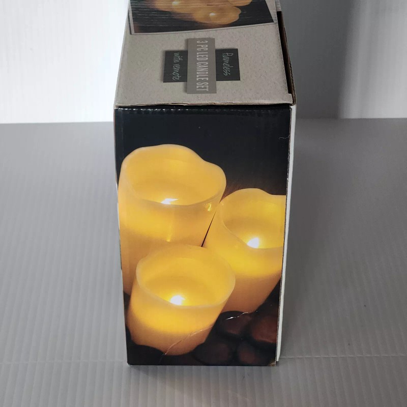 Loft Living 3-Piece LED Pillar Flameless Candle Set W/Wireless Remote