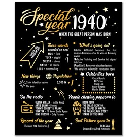 1940 Birthday Poster // 83rd Birthday Decorations // Lucky Few Generation // Anniversary Gifts // Born In 1940 Poster // 83rd Happy Birthday Sign/Home Decor Clearance // Gold Wall Decor (1940)