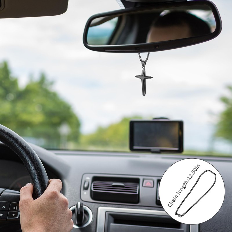 LeapoFaith Polished Pendant for Car Rear View Mirror Decor Stainless