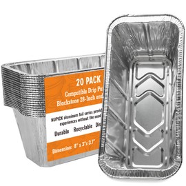 NUPICK NUPICK 20 Pack Grease Cup Liners for Blackstone 17"/28"/36" Griddle, Drip Pan Liners for Blackstone 5017, Disposable Aluminum Foil Drip Pan Liner