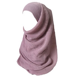 Lina & Lily Premium Cotton Pleated Hijab for Muslim Women, Maxi Head Scarf Shawl Wrap Lightweight (Mauve)