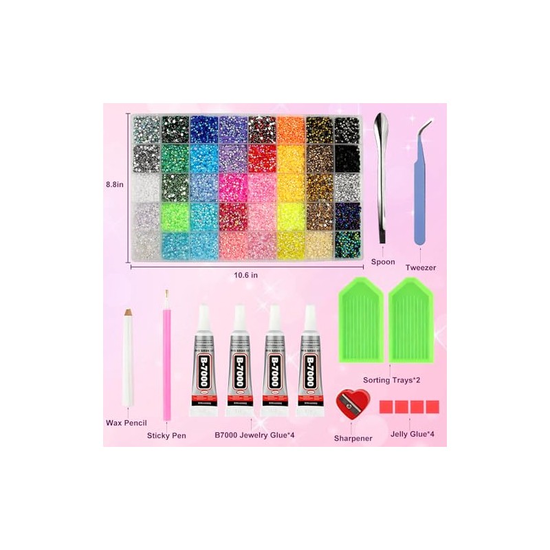 40,000 Piece Bedazzling Kit with Rhinestones and Tools