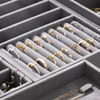 Velvet Jewelry Drawer Organizer Trays – Grey Stackable Jewelry Storage