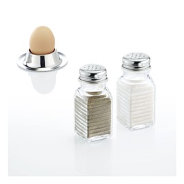 Westmark 63172270 Universal Spreader, 2 Pieces, Universal Holes in Lid, Capacity: 75 ml each, Rustproof Stainless Steel/Glass, Porto, Transparent/Silver