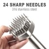 LANGMINGDE 316 Stainless Steel Meat Tenderizer Tool, 24 Sharp Needles