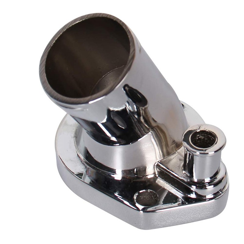 CarBole 45 degree Chrome Thermostat Housing Water Neck Compatible with