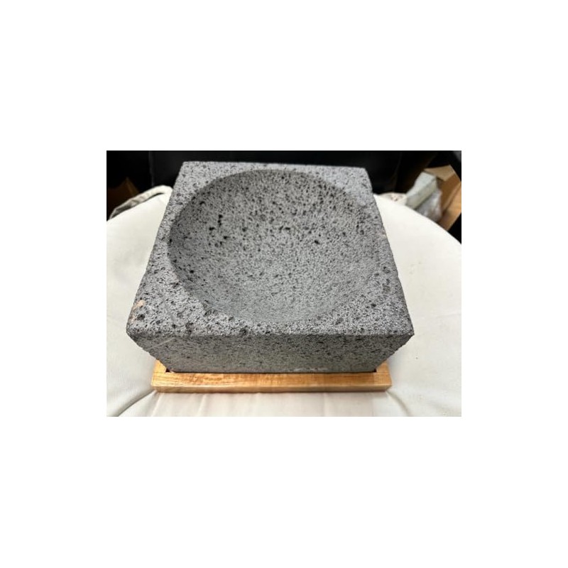 Made in Mexico Guacamole Maker Large 9" Square with Wooden