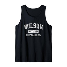 Wilson North Carolina NC Vintage Established Sports Design Tank Top