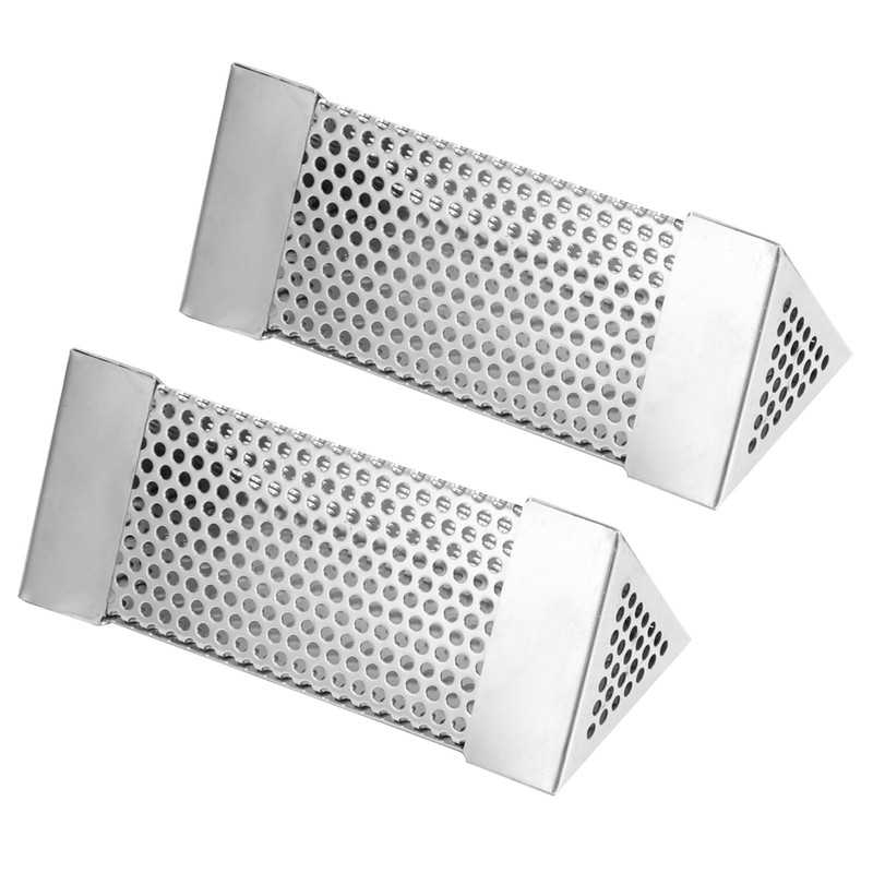 2Pcs BBQ Grill Smoker Tube Mesh Tube Pellets Smoke Box
