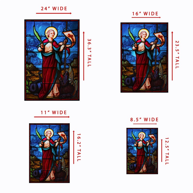 Saint George Stained Glass Window Film 24"x36.3" (24"x36.3")