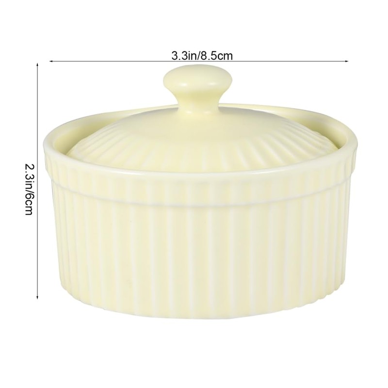 Ciieeo Ceramic Pudding Bowl with Lid Heat Resistant Baking Bowl