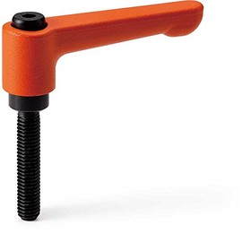 NBK Machine Element Parts Clamp Lever (Male Thread) Flat Type LHM-8B-63-OR (Orange)