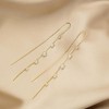 Long Chain Rhinestone Threader Earrings for Women Sparkling Silver Plated