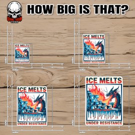 ICE Melts Under Resistance Sticke Anti ICE Vintage Dragon Waterproof Vinyl Sticker for Water Bottle Hard Hat Helmet Bumper Car Laptop