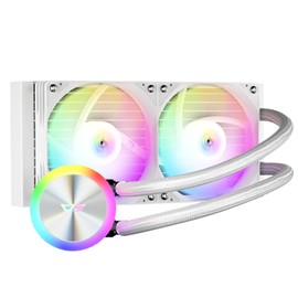 darkFlash DG360 All-in-one Liquid CPU Cooler, High-Performance Pump, ARGB Sync, PWM Daisy Chain Connection Fans, AIO Cooler Compatible with Intel 1851/1700, AMD AM4/AM5 (White, 240mm AIO)
