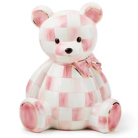 MACKENZIE-CHILDS Rosy Ceramic Bear Bank, Decorative Piggy Bank for Saving Money