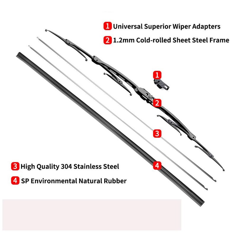 OTUAYAUTO 26" + 18" Windshield Wiper Blades, 2Pcs OEM Quality