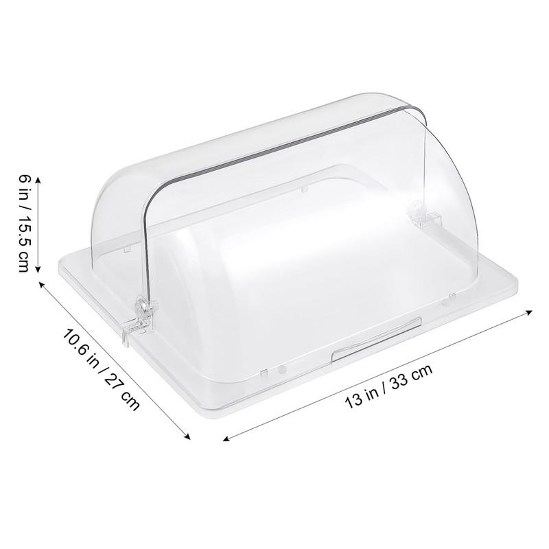 Ciieeo Clear Acrylic Dome Cover Rectangle Roll Top Bread Basket