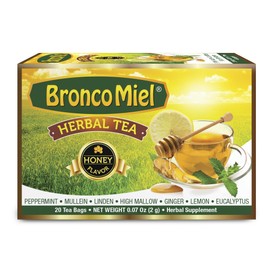 BRONCOMIEL Tea Bags – Honey Herbal Tea for Coughing and Soreness – Eucalyptus, Ginger and Lemon Tea – Sweet Honey Flavor – Easy to Prepare – Herbal Tea Supplement (Pack of 1)