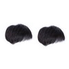 LALAFINA 2pcs Men Lifelike Overhead Replacement Block Seamless Black Hair