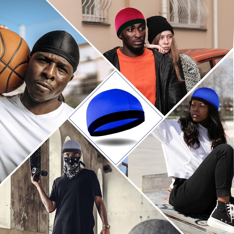 Tyqour 4pcs Stocking Caps for Men Silky Wave Cap for